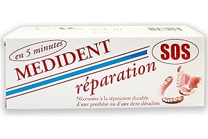 LABORATOIRE MEDIDENT MEDIDENT- SOS REPARATION DENTIER -Réparez votre dentier cassé vous même-Nécessaire pour 3 utilisations