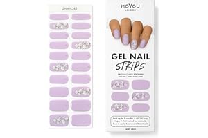 MOYOU LONDON Semi Cured Gel Nail Strips - 20 Pcs. Spring Nail Wraps for Salon-Quality Manicure - Works with Any UV Lamp - Easy to Apply, Trim, & Remove Gel Stickers