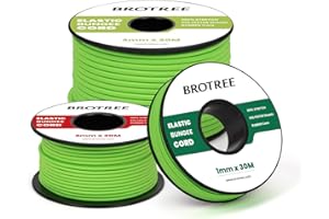 Brotree Corda Elastica Cordoncino Elastico 2mm x 20m Filo Elastico Corda Gomma Corde Elastiche per Fai da te, Artigianato, Braccialetti, Cucito, Perline, Gioielli, Tende e Zaino - Verde Fluorescente