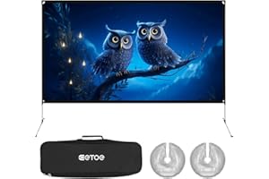 ETOE Outdoor Projector Screen with Stand - 120 inch Portable Projector Screen Indoor Outdoor Projector Screens 16:9 4K HD Outdoor Movie Screen with Carry Bag,Enioy Home Theater Projection Screen