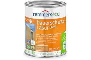 Remmers Dauerschutz-Lasur [eco] pinie/lärche, 0,75 Liter, Langlebig, ausgeprägter UV-Schutz, für innen und außen, Schutz vor UV-Strahlung & Feuchtigkeit