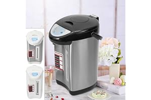 KOLHGNSE Heißwasserspender 4L Edelstahl Wasserkocher 750W Thermoskanne Tastensteuerung Wassertank Electric Thermopot für Zuhause, Schule, Büro, Hotel (Schwarz)