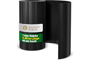 Bambusbörse Wurzelsperre 60 cm hoch - Rhizomsperre 1mm Stärke 5m Länge - individuell formbar - aus hochwertigem HDPE | Rhizomsperre Bambus | Wurzelsperre Bambus