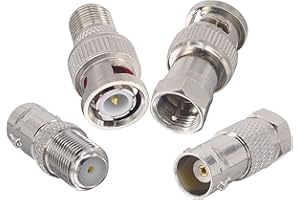 BOOBRIE 4 BNC-F Typu RF Zestaw Złącza Koncentrycznego BNC do Typu F Adapter BNC żeński/Męski do Męskiego/żeńskiego dla Aplikacji Wideo CCTV, Anteny.