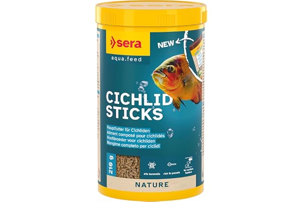 Sera Cichlid Sticks 1.000 ML (210 g) | Aliment Composé pour Grands Cichlidés Omnivores d’Amérique du Sud | sans Colorants ni Conservateurs | Sticks Flottants Nutritifs et Savoureux
