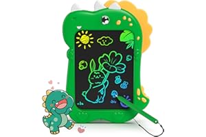 Kiztoys Tablette D’écriture LCD, 8,5 Pouces Tablette Dessin Enfant Ardoise Magique, Dinosaure Jouet Tableau Magique, Jeux Educatif Cadeau Anniversaire Noël pour 2 3 4 5 6Ans Garçons Filles, Vert