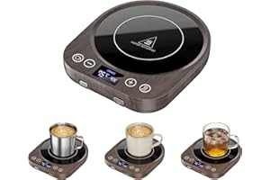 BLOMISE Elektrischer Kaffeewärmer, Tassenwärmer mit 9 Temperaturstufen, 36 W Kaffeewärmer mit Automatischer Ausschalten und Verstellbare Wärmespeicherplatte für Kaffee -Tee -Kerzen Erwärmung
