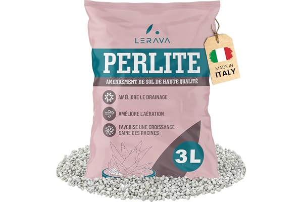 LERAVA Perlite pour Plante (3 L) - Naturelle et écologique - Améliore Le Drainage du terreau intérieur - Aération optimale avec Billes d'argile - pour Jardin Balcon et intérieur