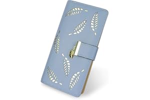 CHAOFANXI Portafoglio Donna, Portafoglio Donna Pelle PU Lunga Portafoglio, Portafoglio Donna in Bellissimi Colori con Cerniera, blu