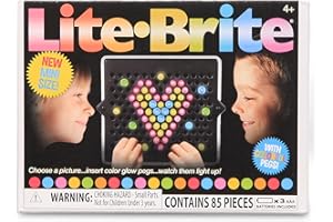 Lite Brite Basic Fun! 02216 Mini, Light Up Drawing Board, Mini LED Drawing Board with Colours, Travel-sized Toys for Creative Play, Glow Art Neon Effect Drawing Board, Light Toys for Kids Aged 4 +