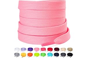 Olukssck 2 Paia Lacci Piatti Lacci Durevole di Ricambio di 10mm di qualità per Scarpe da Sportive, Scarpe da Città, Adulti, Bambini