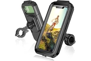 ENONEO Support Téléphone Vélo Moto Universel 360° Rotation Porte Telephone Velo Guidon Etanche Support Telephone Trotinette Electrique Scooter avec Ecran Tactile pour Smartphones