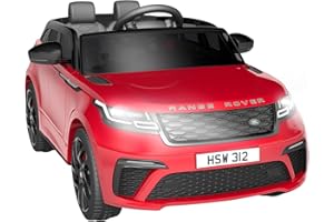 BALOVEBY Macchina Elettrica Per Bambini,12V Land Rover Con Licenza Veicoli Elettrici Per Bambini Con Telecomando, Musica, Prima Educazione, Usb, Tf, Mp3, Macchina Elettrica Bambini 3 Anni e Oltre (Rot)
