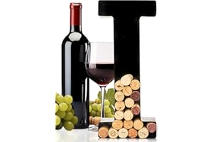 WILL'S Wine Cork Holder - Metal Monogram Letter (I), Black, Large | Wine Lover Gifts, Housewarming, Engagement & Bridal Shower Gifts | Personalized Wall Art | Home Décor