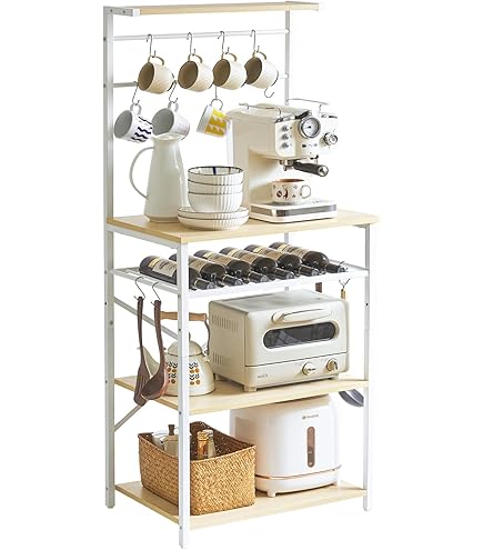 Scaffale Cucina DlandHome 80x40x170 Cm - Con Ripiani Per Microonde E Utensili