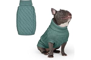 Spark Paws Knit Dog Sweater – Ultra Soft Warm Winter Dog Jumper for Small, Medium & Large Dogs – Stretch Fit Pet Sweater for French Bulldog, Pitbull, Girl & Boy Dogs Jacket, (Pine Green,L)