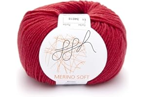‎GGH ggh Merino Soft - 100% Schurwolle (Merinowolle - Superwash) - 50g Wolle zum Stricken oder Häkeln/Farbe 011 - Rot
