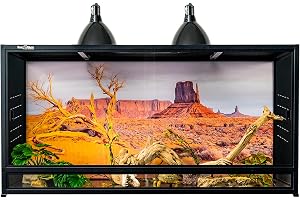 Reptile Tank 44''x20''x20'' ToxiRium Large PVC Reptile Enclosure 76 Gallons for Bearded Dragon Gecko Lizard Snake, Wide Lounge Vivarium Area with Sliding Doors Lock