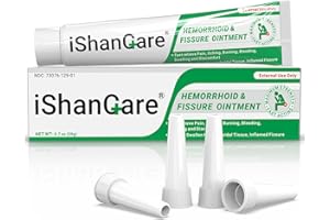 ISHANCARE Hemorrhoid Cream, Hemorrhoid & Fissure Treatment Ointment Extra Strength, Relief Anal Pain, Itching, Bleeding, Swelling, Discomfort, Natural Herbs Fast Acting Ingredients, Contains Vitamin E