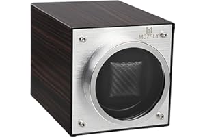 MOZSLY Bobinador de Reloj único para Reloj automático Batería Cargada Adaptador de CA 12 Modos de Rotación Caja de Bobinado con Motor Silencioso Pintura de Piano