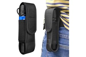 BVIZYELCK Funda De Linterna - Bolsa De Linterna Táctica, Funda De Linterna De Cinturón De Nailon, Bolsa De Seguridad Para Linterna, Bolsa De Cintura De Linterna Para Caza Senderismo Camping Al Aire Libre
