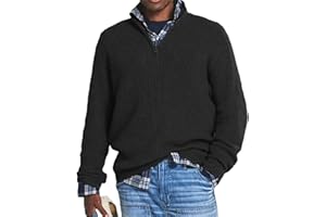 JUNEYOU Herren-Pullover aus Kaschmir, Business-Casual-Reißverschluss, Basic-Pullover, 1/4-Reißverschluss, Stehkragen, Polo-Pullover