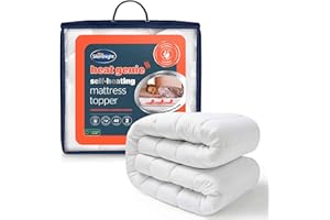 Silentnight Self Heating Double Mattress Topper - Warm Cosy Mattress Pad Topper Featuring Heat Reflecting Foil and Thermal Lining to Retain Heat - Double