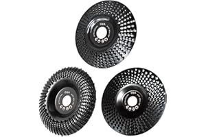 OBA Zestaw tarcz do rzeźbienia w drewnie, 3 szt. 4-1/2 cala, zestawy kół szlifierskich z trzpieniem 7/8" do szlifierki kątowej i polerowania