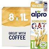 Alpro Oat Drink - 100% British Oats - Plant-Based Long Life Dairy Free & Lactose Free Milk Alternative - 1L (Pack of 8)
