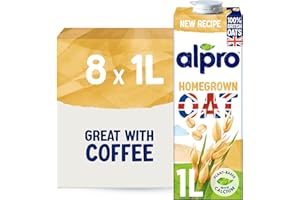 Alpro Oat Drink - 100% British Oats - Plant-Based Long Life Dairy Free & Lactose Free Milk Alternative - 1L (Pack of 8)