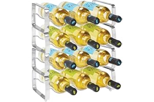 mDesign casier à Bouteille (Lot de 2) – Range Bouteille empilable en métal pour jusqu'à 3 Bouteilles – Porte Bouteille Pratique pour Bouteilles de vin Oder Autres Boissons – Gris foncé