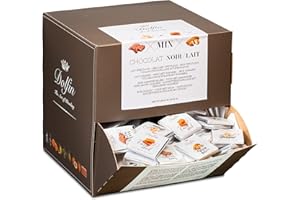 Dolfin Caja Chocolatinas a Granel "Placer Culpable" - Caja 1,8 Kg - 4 Sabores: Caramelo de Leche, Speculaas, Almendras Saladas y Turrón Oscuro - Golosinas y Regalos Gourmet Para Cumpleaños y Fiestas