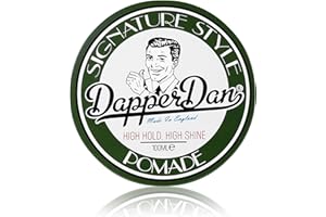 Dapper Dan Signature Style Pomade, High Shine High Hold Hair Pomade for Men, Achieve Classic Styles, Water Based Pomade for All Hair Types, Bergamot and Leather Fragrance, 100ml