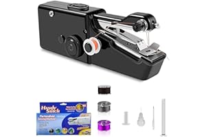 SIXNEA Sewing Machine for beginners, Two Modes, Portable Sewing Machine for Various Fabrics, Quick Clothes Repair for Home DIY & Trave（Black-B2)