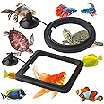 cobee Fish Feeding Ring, Fish Feeder Aquarium Fish Turtle Tank Accessories Food Feeder Circle 2 Pieces (black)