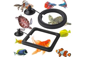 cobee Anneau de Nourriture pour Poissons, 2 pièces Distributeur de Nourriture pour Poissons Aquarium réservoir Accessoires Tortue Distributeur de Nourriture Cercle pour Guppy, bettas (Noir)