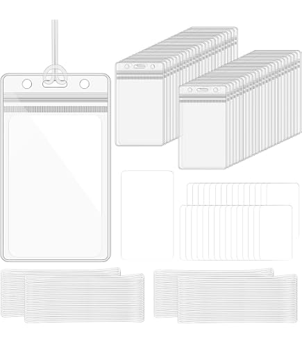 WYOMER 200-Pack Clear Plastic Luggage Tag Holders With Loops — ID Card Badge Holders, Waterproof, Resealable, For Travel & Events