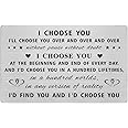 Jzxwan I Choose You Gift, Romantic Valentines Day Wedding Anniversary Card, Meaningful Wedding Day Gift for Groom from Bride, Personalized Marriage Anniversary Card Gift