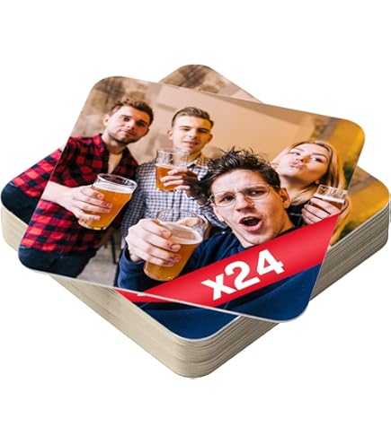 Beer Mats Pack Of 24 - Absorbent Recyclable Cardboard Drink Mat Coasters 95mm X 95mm X 1mm Square - Accessories For Home Bars Pubs - Cocktail Recipes - View #12