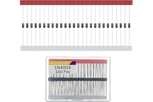 ALLECIN 150 Stück 1N4004 Gleichrichter Diode 1A 400V IN4004 4004 Axial 1Amp 400Volt Gleichrichterdiode Rectifier Dioden DO-41