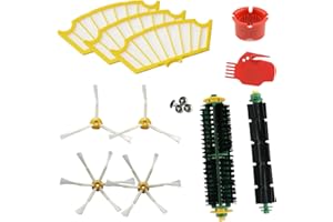 ASP ROBOT MIRTUX Kit de Recambios para Roomba Serie 500 - Repuestos para Roomba 505 510 530 535 545 550 555 560 570 575 580 585 595...(Todos los Modelos) - Pack de Rodillos, Filtros, Cepillos Laterales