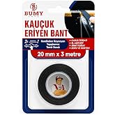 BUMY Kau&ccedil;uk Eriyen Bant - 20 Mm X 3 Mt/Siyah/Gerdir &amp; Sar