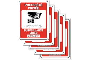 TK THERMALKING Vidéo surveillance panneau - Panneaux de sécurité Plaque Alarme pour propriété privée - Signalétique en plastique 20x15cm (5)