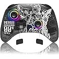 Mytrix Wireless Pro Controllers with Hall Effect Joysticks (No Drift),for Switch PC iOS Android Steam Deck, Bluetooth Controller with Programmable, Wake-Up, Headphone Jack, RGB LED Light