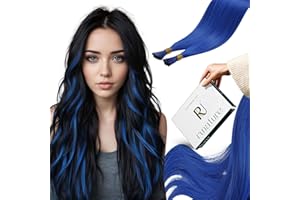 RUNATURE I Tip Cabello Humano Extensiones Azul Extensions 14 Pulgadas Pre Bonded Extensions I Tip Human Hair Keratin Fusion Hair Extensions 20g #Azul