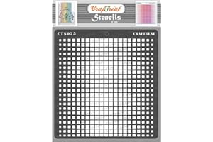 CrafTreat Geometric Stencils for Painting on Wood, Wall, Tile, Canvas, Paper, Fabric and Floor - Ombre Square Stencil - 6x6 Inches - Reusable DIY Art and Craft Stencils - Square Template