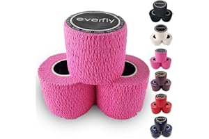 EVERFLY Tape Crossfit - Set 3 Rollos 5cm x 4,5m - Esparadrapo Deportivo - Pulgares y Dedos - Cinta Cohesiva Tela Autoadhesivas Flexible Protectora - Adhesivo para Pesas - Vendas Halterofilia (3, Rosa)