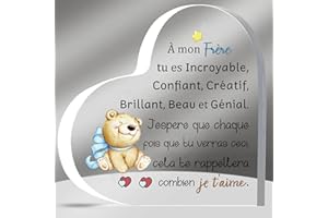 HZBLAZ Frère Acrylique Plaque Inspiration Diplôme Cadeaux Hommes Anniversaire Noël Apprécier Souvenirs Coeur Bureau Signe Décoration Maison 18 Venir de l’âge d’Adulte Encourager Le Nouvel an