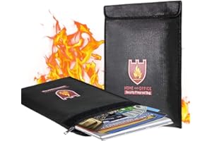 RUBOKA Bolsa de Documentos Ignífuga, 15 x 11 Pulgadas Bolsas Ignifugas de Seguridad Impermeable para Documentos, Pasaportes, Archivos Bancarios, Dinero, Objetos de Valor