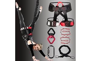 DASKING Bungee Fitness Kit, Fun 4D Aerial Yoga Dance Sangle de Suspension, Solide Harnais Bungee Fitness Cord, Yoga Volant Corde, Professional Bungee-Fitness pour La Maison Hommes et Femme
